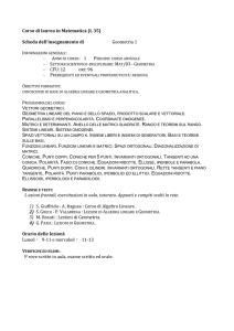 Corso di laurea in Matematica (L 35) Scheda dell`insegnamento di