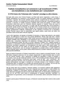 Trattato transatlantico sul commercio e gli investimenti (TTIP)