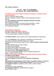 cronologia medioevo - Claudia Maestranzi