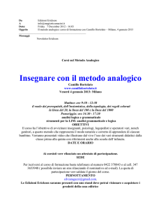 Insegnare con il metodo analogico