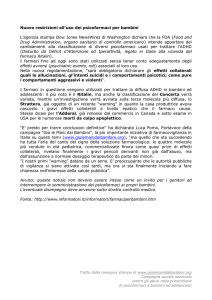 Nuove restrizioni all`uso dei psicofarmaci per bambini