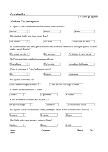 Verifica di Storia: Gli Egiziani - Test a Risposta Multipla