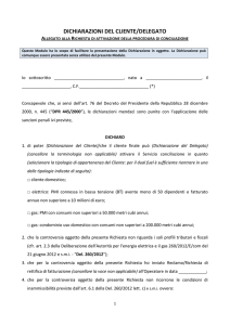 DICHIARAZIONI DEL CLIENTE/DELEGATO