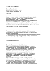 MATEMATICA FINANZIARIA Docente: Marco Zecchin Codice nuovo