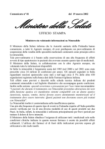Scarica il comunicato - Ministero della Salute