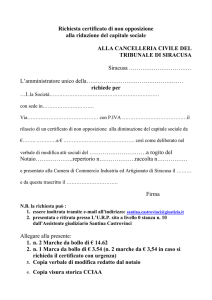 modulo di richiesta certificato non opposizione alla riduzione del