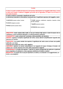 Il verbo Il verbo è la parte variabile del discorso che fornisce