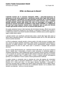 EFSA: via libera per la Stevia?