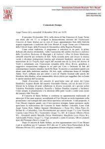 in formato testo  - Coro Mozart - Acqui Terme