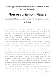Il messaggio dell`arcivescovo alla Chiesa torinese, tramite «La voce