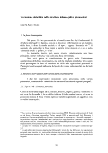Variazione sintattica nelle strutture interrogative piemontesi