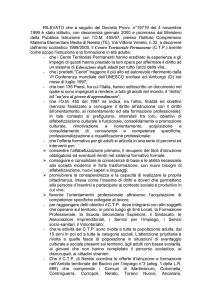 RILEVATO che a seguito del Decreto Provv. n°19719 del 4