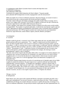 Lo scalabriniano padre Mauro Lazzarato lascia la nostra città dopo