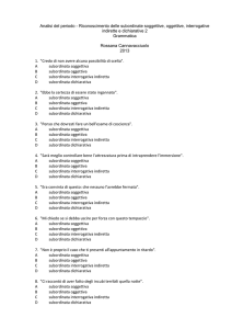Riconoscimento di soggettive, oggettive, interrogative indirette e