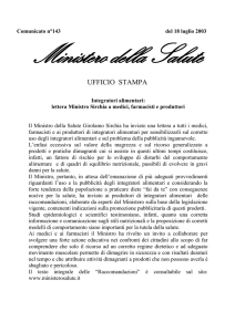Scarica il comunicato - Ministero della Salute