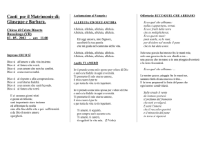 Canti per il Matrimonio di: Giuseppe e Barbara. Chiesa di Cristo