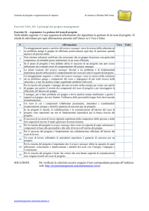 Test Unità Didattica 03 - La gestione del team di progetto