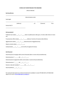 SCHEDA DATI MONITORAGGIO POR 2000/2006 (Risorse liberate