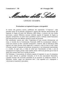 Scarica il comunicato - Ministero della Salute