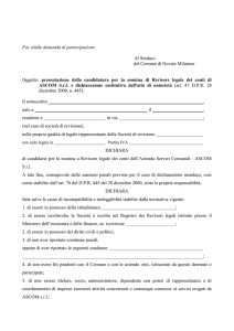 Fac simile domanda di partecipazione