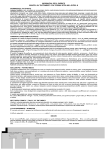 INFORMATIVA PER IL PAZIENTE RELATIVA AL TRATTAMENTO