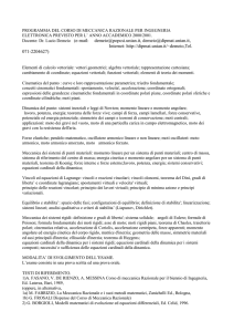 programma del corso di meccanica razionale per ingegneria