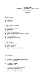 Algebra 2 - Dipartimento di Matematica e Informatica