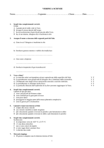 VERIFICA SCIENZE Nome……………………………Cognome