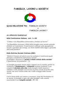 FAMIGLIA, LAVORO e SOCIETA - Pastorale sociale e del lavoro