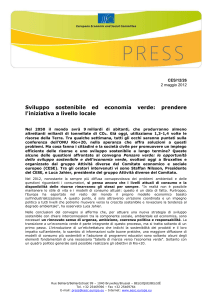 Comunicato stampa 26/2012 - Pensare verde