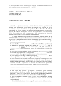 Fac-simile della domanda di ammissione da inoltrare