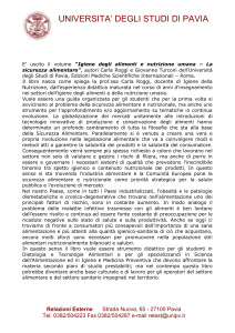 UNIVERSITA` DEGLI STUDI DI PAVIA E` uscito il volume “Igiene