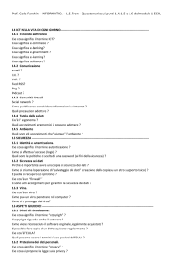 Questionario 1.4, 1.5, 1.6 modulo 1
