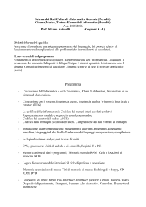 Programma, testi, esame
