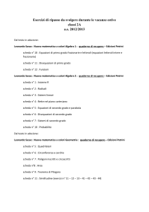 Esercizi di ripasso da svolgere durante le vacanze estive classi 2A