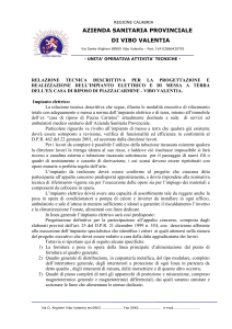relazione tecnica impianto - Azienda Sanitaria Provinciale di Vibo