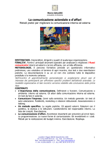 La comunicazione aziendale e d`affari
