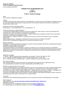Programma ufficiale- Progetto di Acquisizione Dati