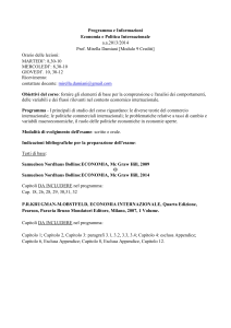 Economia e Politica internazionale - Dipartimento di Scienze Politiche