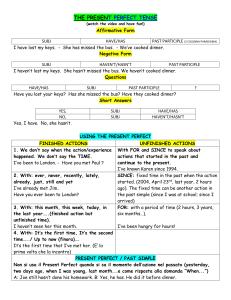 Schema - PRESENT PERFECT