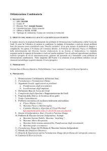 Ottimizzazione Combinatoria I - Dipartimento di Informatica e