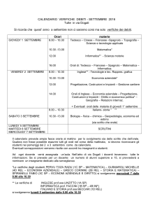 CALENDARIO VERIFICHE DEBITI