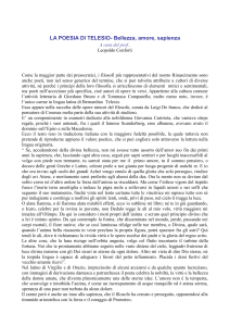 La poesia di Telesio - Centrum Latinitatis Europae