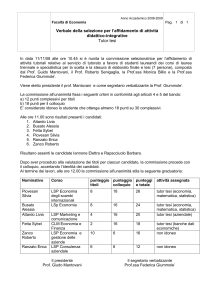 Verbale della selezione per l`affidamento di attività didattico