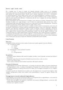 L`apprendimento con il metodo di laboratorio l`allievo è il