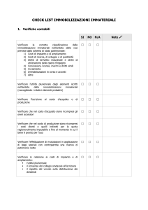 CHECK LIST IMMOBILIZZAZIONI IMMATERIALI