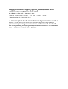 Separazione transepifisaria traumatica dell`epifisi femorale