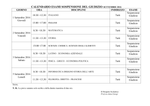 CALENDARIO ESAMI SOSPENSIONE DEL GIUDIZIO