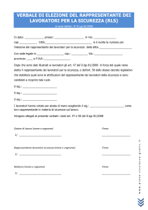 VERBALE DI ELEZIONE DEL RAPPRESENTANTE DEI