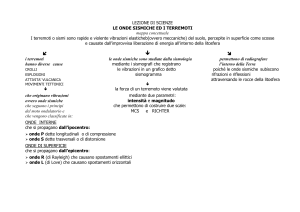 LEZIONE DI SCIENZE mappa su onde sismiche